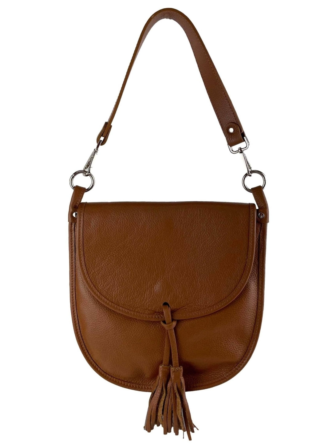 The Mila Leather Shoulder Bag - Tan