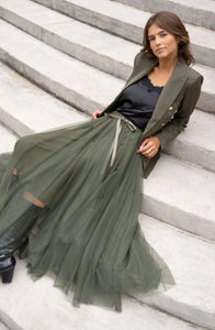 Olivia Tulle Skirt - Forest Green