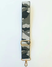 Load image into Gallery viewer, Bag Strap - Black, Grey &amp; Silver Camo Print
