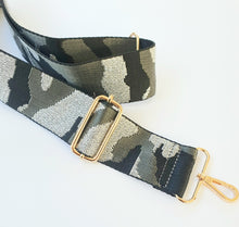 Load image into Gallery viewer, Bag Strap - Black, Grey &amp; Silver Camo Print
