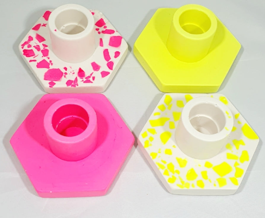 Neon Candle Holder - Neon Yellow