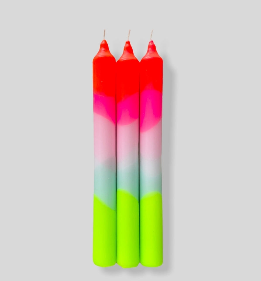 Set of 3 Neon Candles - Lollipop Trees