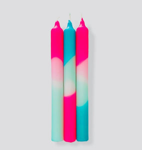 Set of 3 Neon Candles - Peppermint Clouds