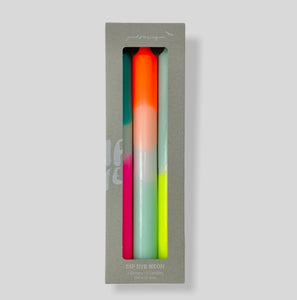 Set of 3 Neon Candles - Rainbow Kisses