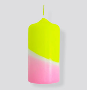 Neon Pillar Candle - Vanilla Sky