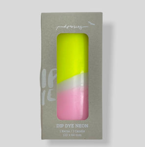 Neon Pillar Candle - Vanilla Sky