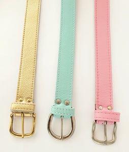 Pastel Mint leather belt