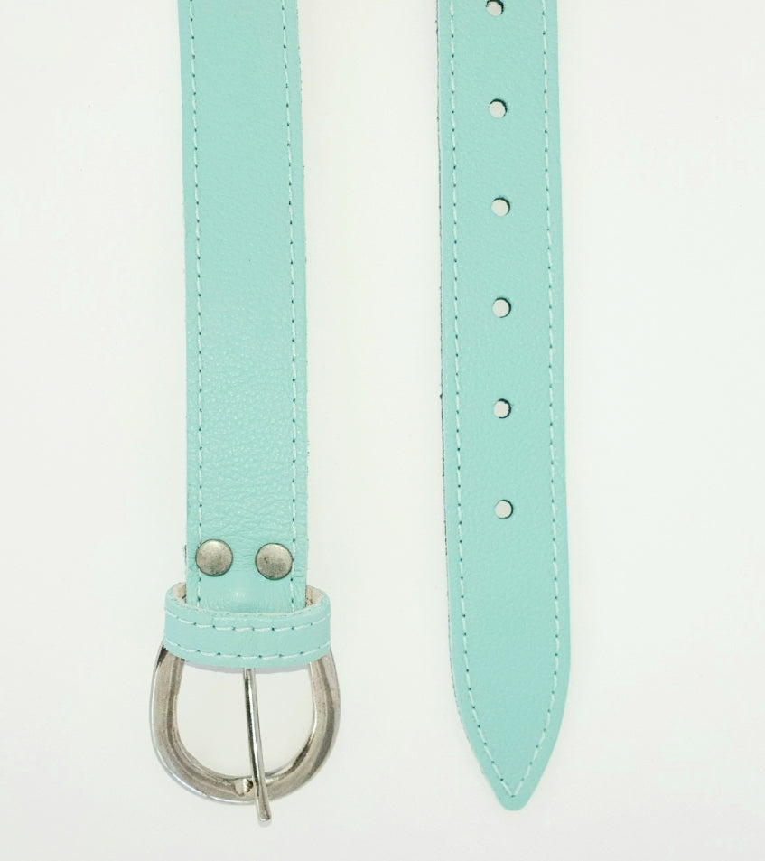 Pastel Mint leather belt