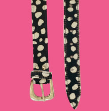 Load image into Gallery viewer, Dalmation Print leather belt - Black &amp; White
