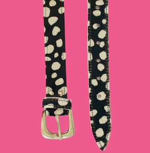 Dalmation Print leather belt - Black & White