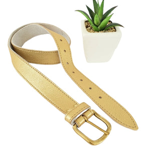 Gold leather belt