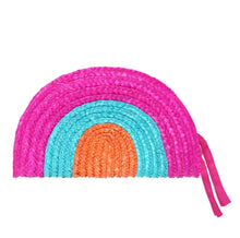 Load image into Gallery viewer, Straw Rainbow Clutch
