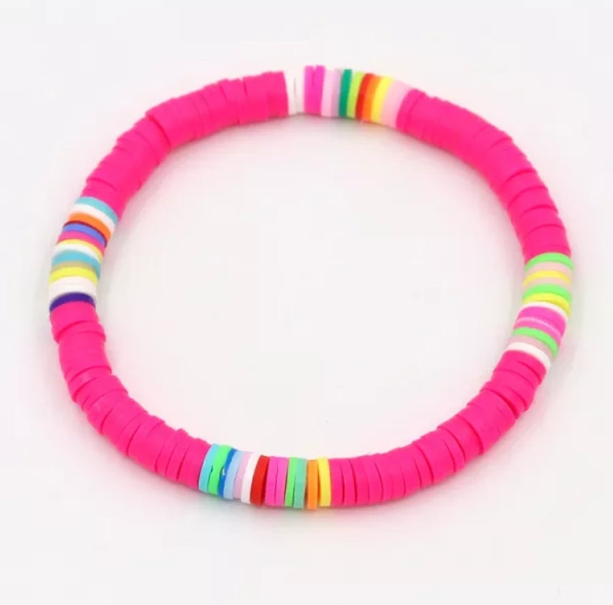 The Bondi Bracelet  -  Bright Pink & Multi