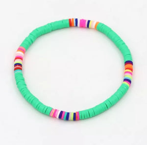 The Bondi Bracelet  -  Bright Green & Multi Slim