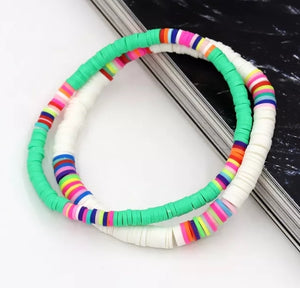 The Bondi Bracelet  -  Bright Green & Multi Slim