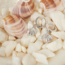 Load image into Gallery viewer, Huggie Hoops - Seashell - Silver
