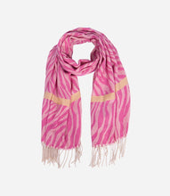 Load image into Gallery viewer, Pink Zebra Print Blanket Scarf
