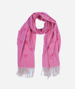 Pink Star Blanket Scarf