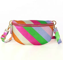 Load image into Gallery viewer, The 'Aria' Italian Leather Rainbow Waist Bag / Crossbody Bag
