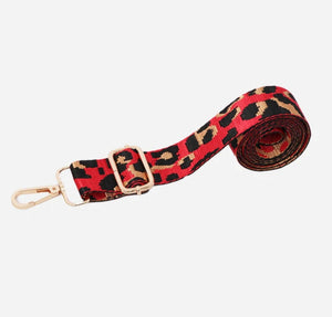 Bag Strap - Red, Black, & Gold Leopard Print