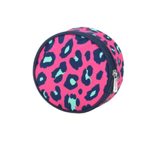 Load image into Gallery viewer, Travel Jewellery Pouch- Hot Pink Leopard
