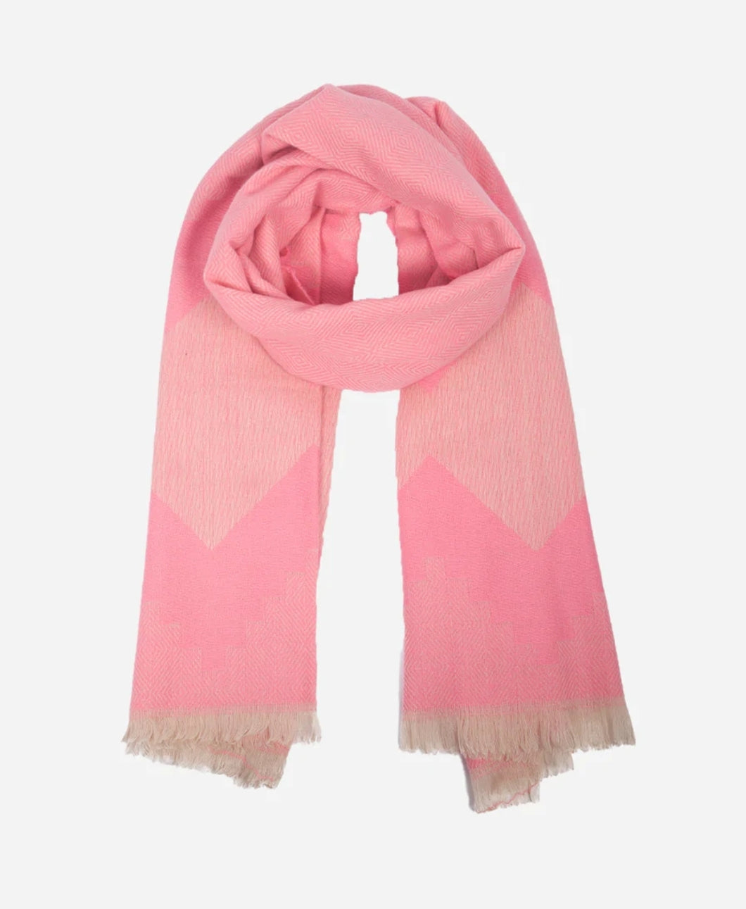 Bright Pink Aztec Blanket Scarf