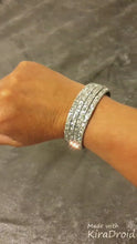 Load and play video in Gallery viewer, Silver Sparkle Leather Cuff Bracelet
