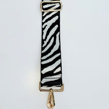 Load image into Gallery viewer, Bag Strap -black and white zebra print
