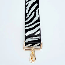 Load image into Gallery viewer, Bag Strap -black and white zebra print
