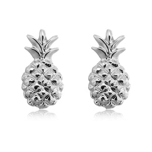 Pineapple stud earrings - Silver