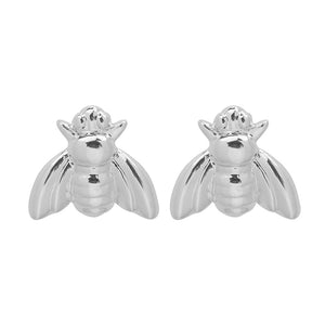 Bee Stud Earrings - Silver