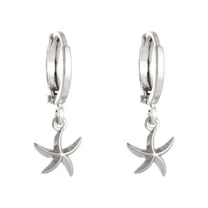 Huggie Hoops - Starfish - Silver